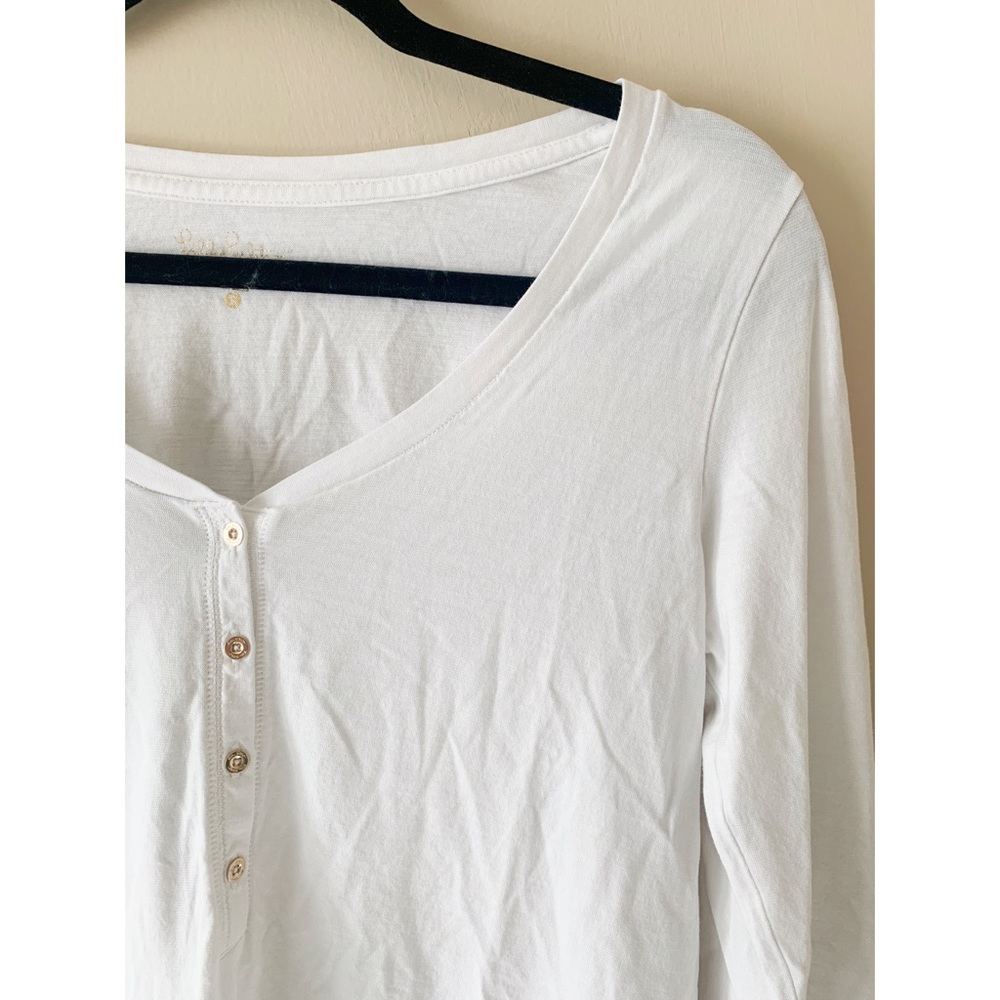 Lilly Pulitzer Plain Button Accented Long Sleeve